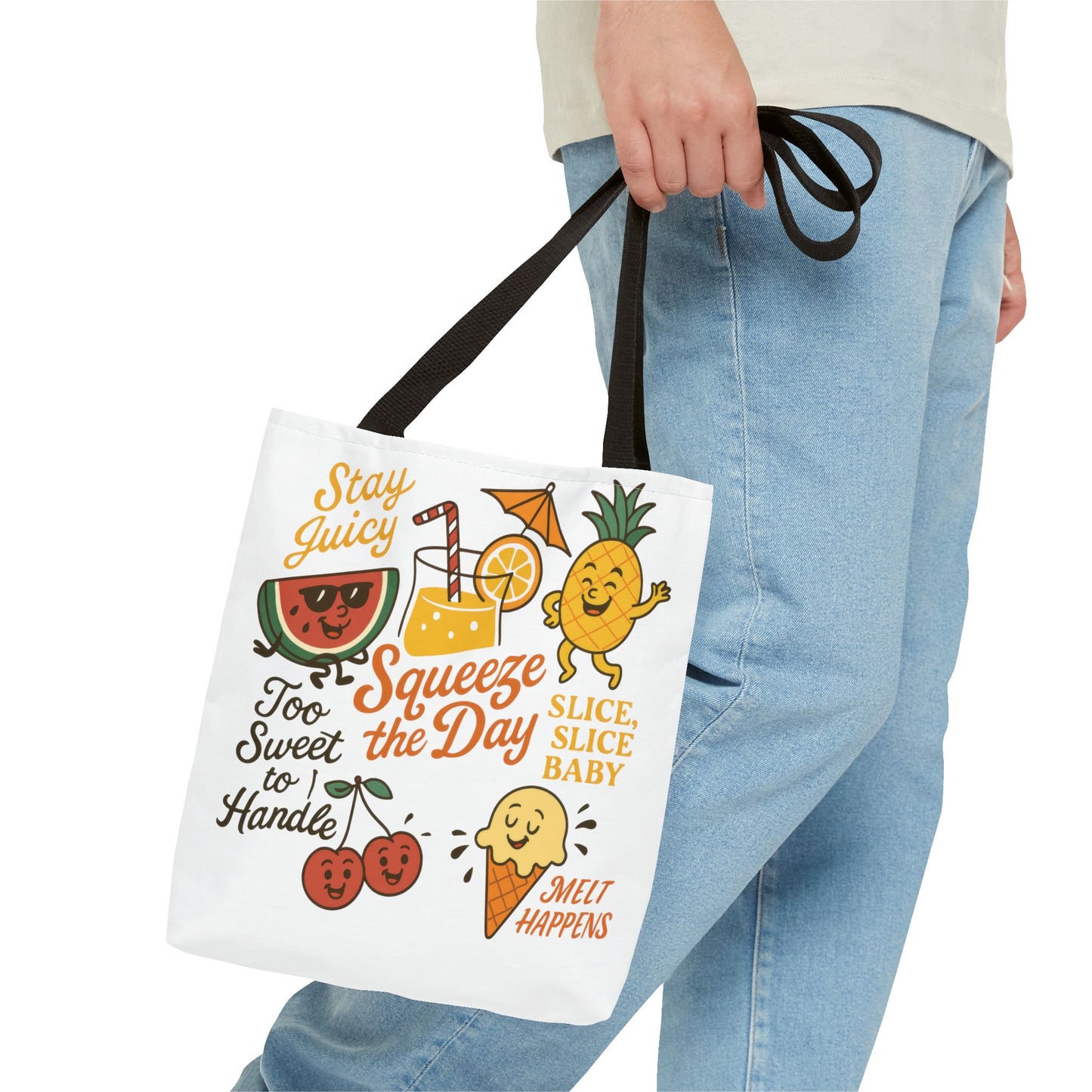 Juicy Summer Tote Bag, Fun Beach Carryall, Perfect for Grocery Shopping, Reusable Market Tote, Cute Gift for Fruit Lovers, Large Tote Bag