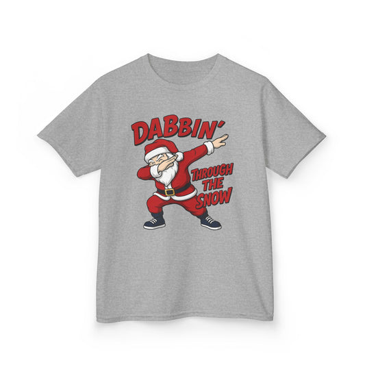 Dabbin Santa Youth Christmas T-Shirt, Funny Holiday Tee for Boys
