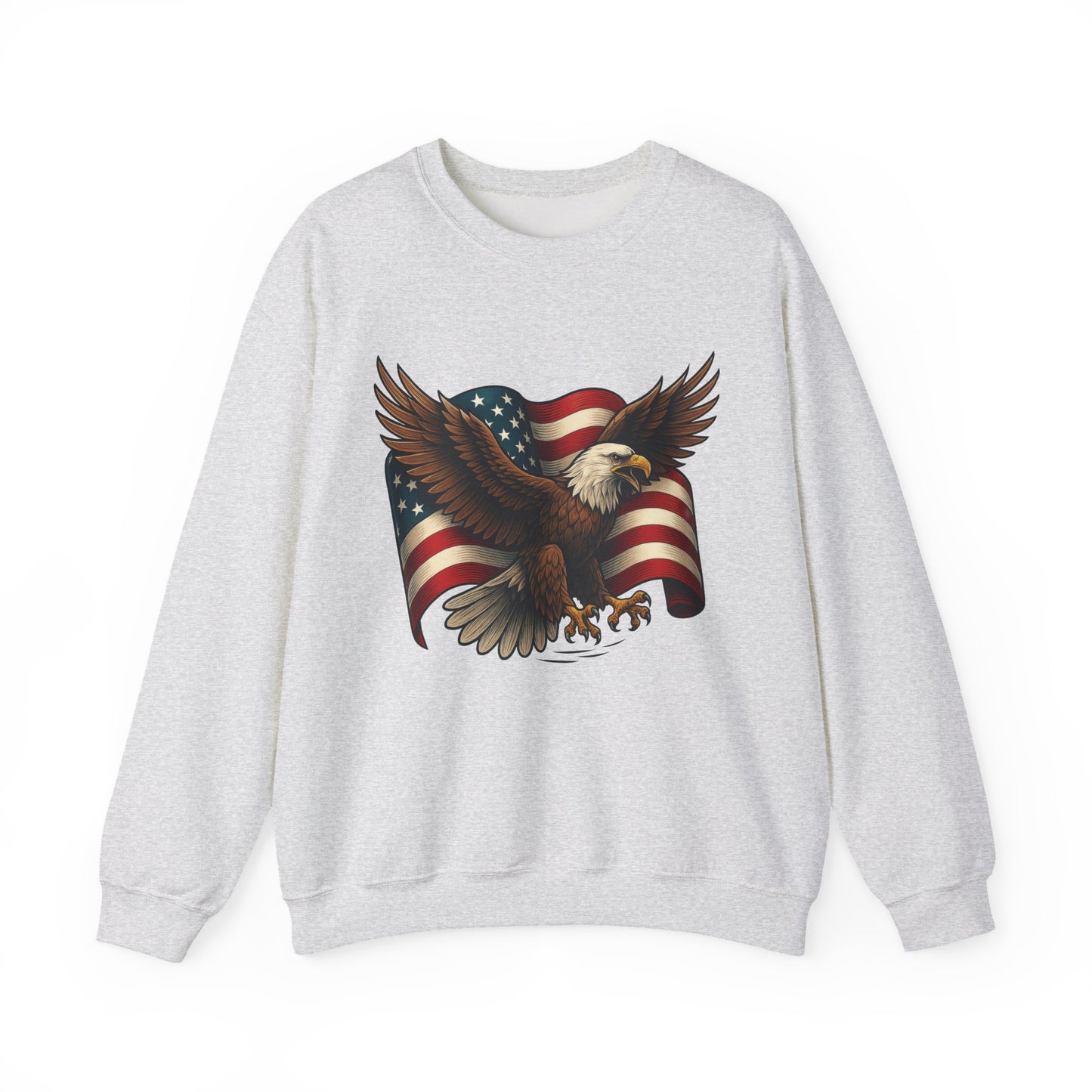 Patriotic Eagle Sweatshirt - Unisex Crewneck, USA Flag Apparel, Memorial Day, Veteran's Day, Independence Day, Gift for Patriots