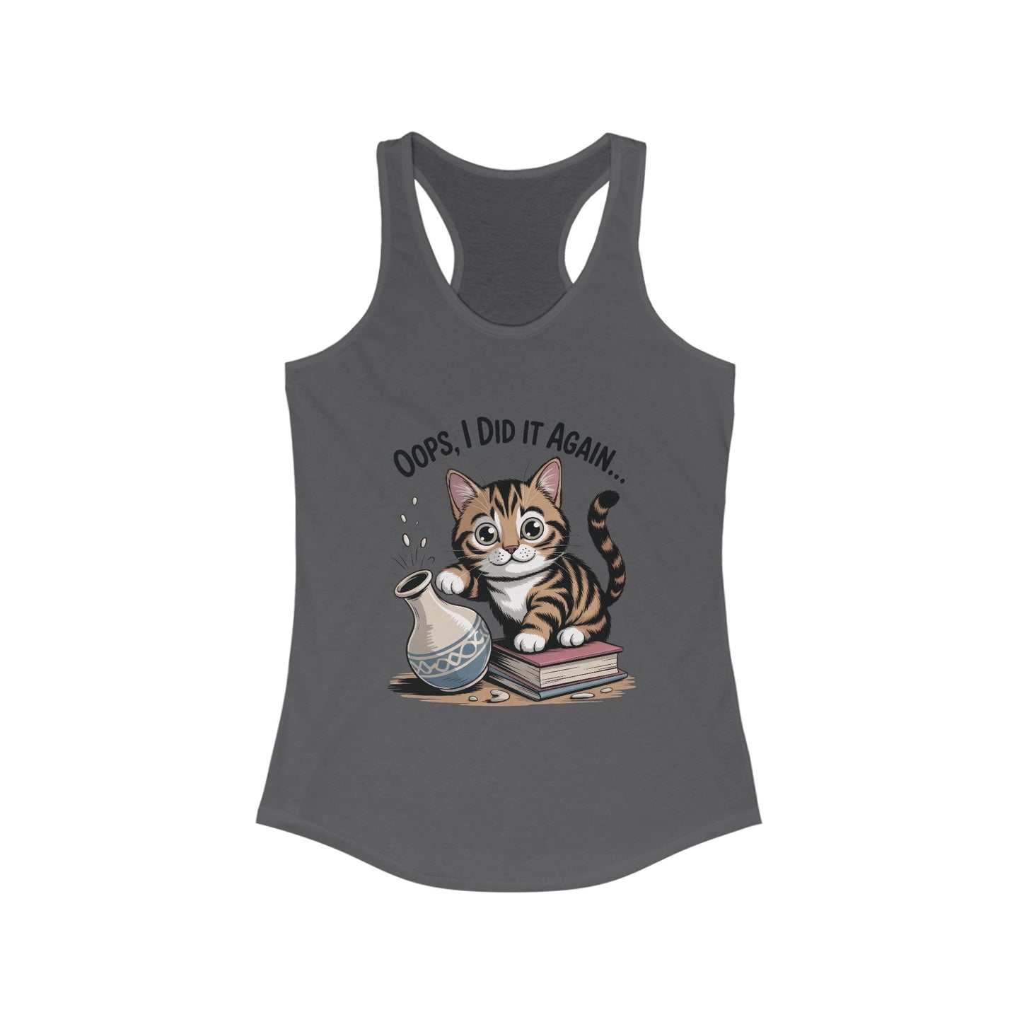 Cute Cat Oops I Did It Again Tank Top, Pet Lover Apparel, Funny Cat Shirt, Gifts for Cat Lovers, Summer Fashion Top