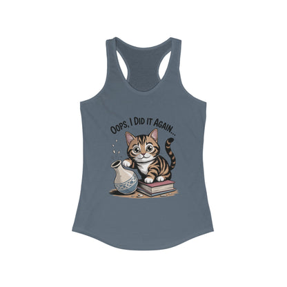 Cute Cat Oops I Did It Again Tank Top, Pet Lover Apparel, Funny Cat Shirt, Gifts for Cat Lovers, Summer Fashion Top