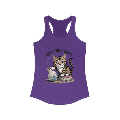 Cute Cat Oops I Did It Again Tank Top, Pet Lover Apparel, Funny Cat Shirt, Gifts for Cat Lovers, Summer Fashion Top