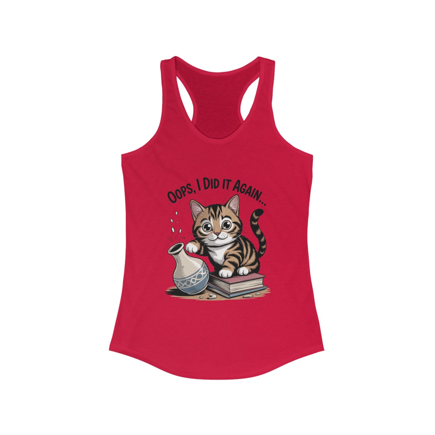 Cute Cat Oops I Did It Again Tank Top, Pet Lover Apparel, Funny Cat Shirt, Gifts for Cat Lovers, Summer Fashion Top