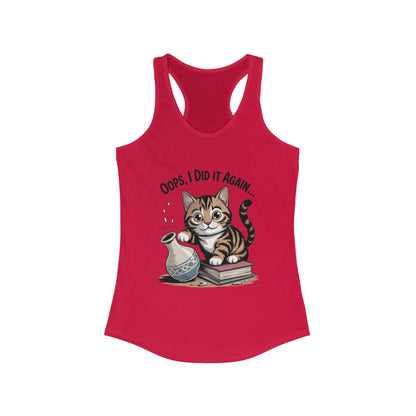 Cute Cat Oops I Did It Again Tank Top, Pet Lover Apparel, Funny Cat Shirt, Gifts for Cat Lovers, Summer Fashion Top