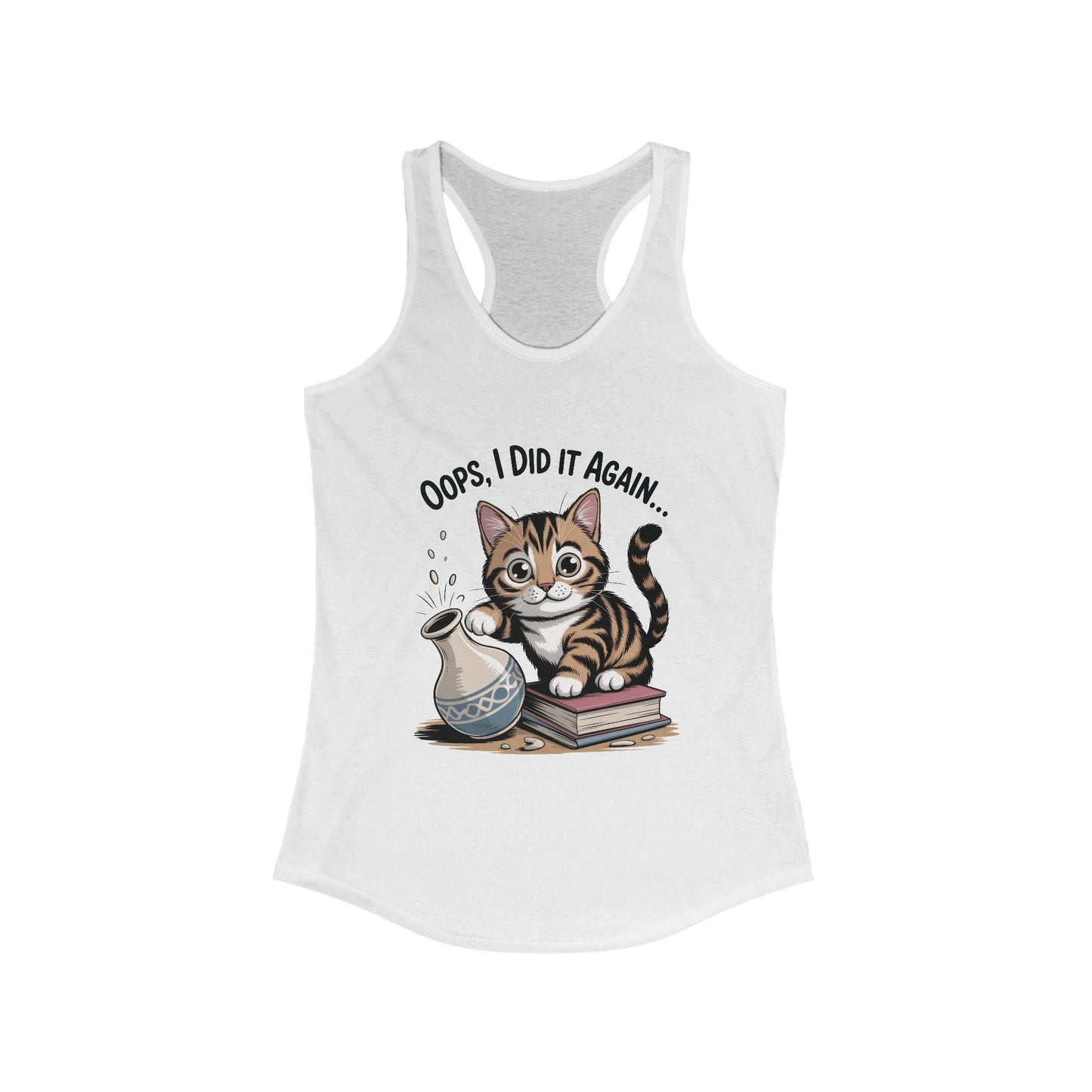 Cute Cat Oops I Did It Again Tank Top, Pet Lover Apparel, Funny Cat Shirt, Gifts for Cat Lovers, Summer Fashion Top