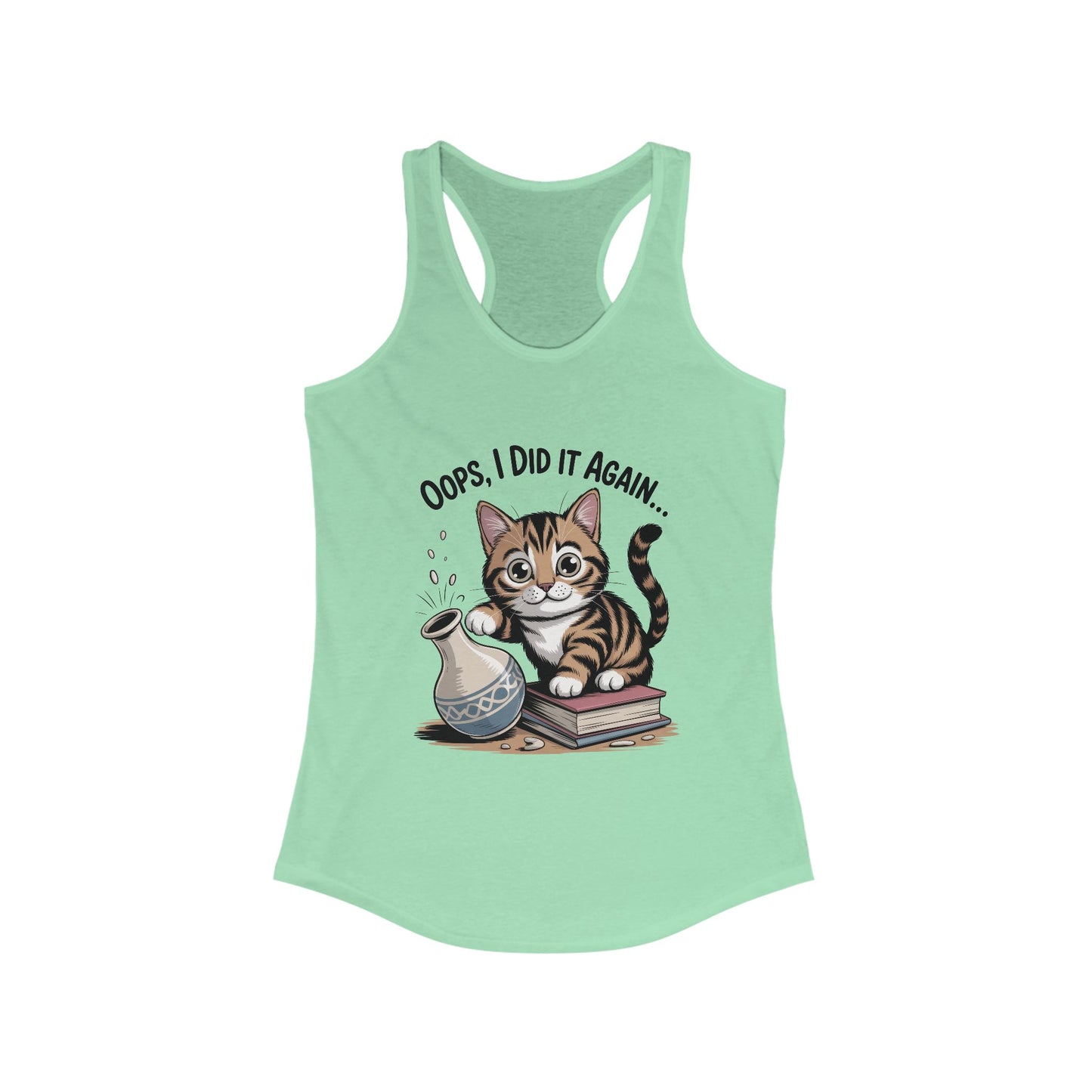 Cute Cat Oops I Did It Again Tank Top, Pet Lover Apparel, Funny Cat Shirt, Gifts for Cat Lovers, Summer Fashion Top