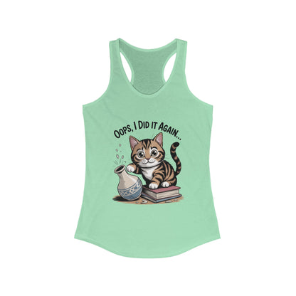 Cute Cat Oops I Did It Again Tank Top, Pet Lover Apparel, Funny Cat Shirt, Gifts for Cat Lovers, Summer Fashion Top