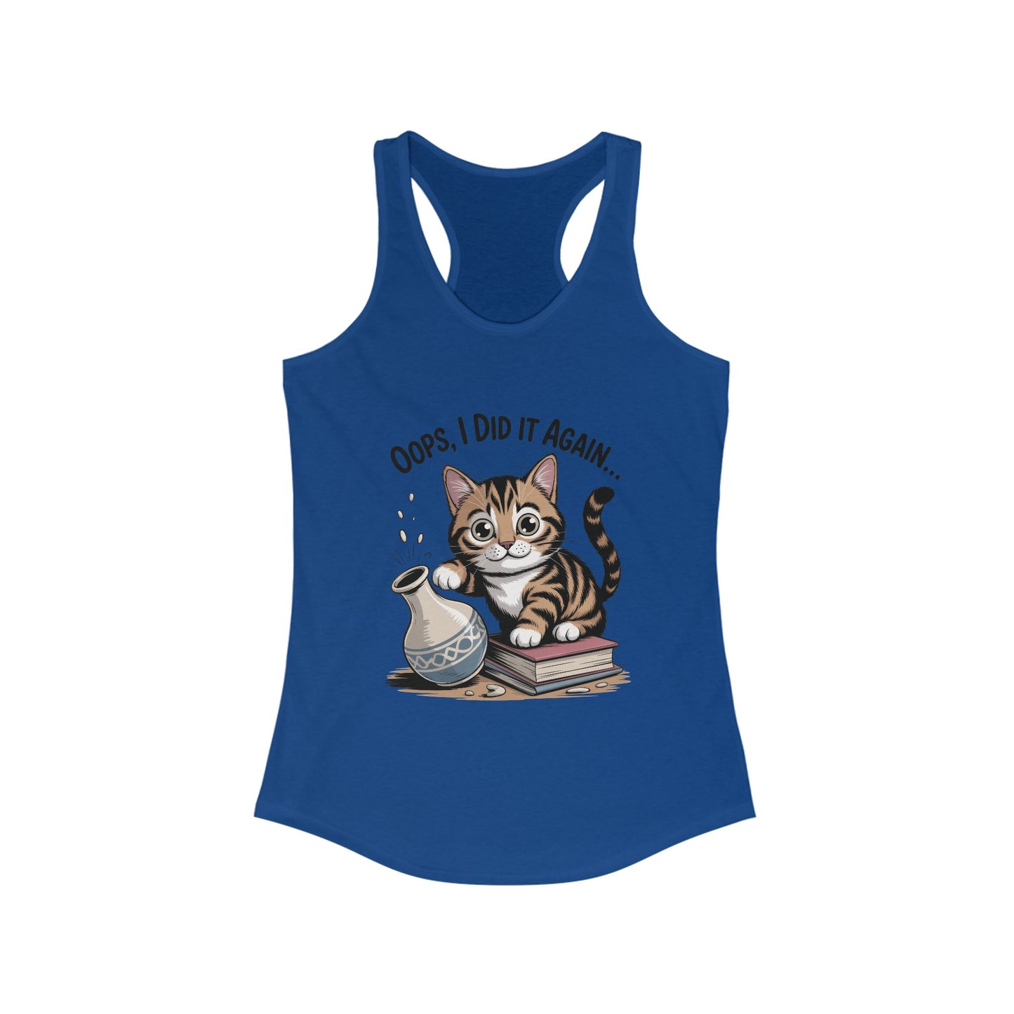 Cute Cat Oops I Did It Again Tank Top, Pet Lover Apparel, Funny Cat Shirt, Gifts for Cat Lovers, Summer Fashion Top