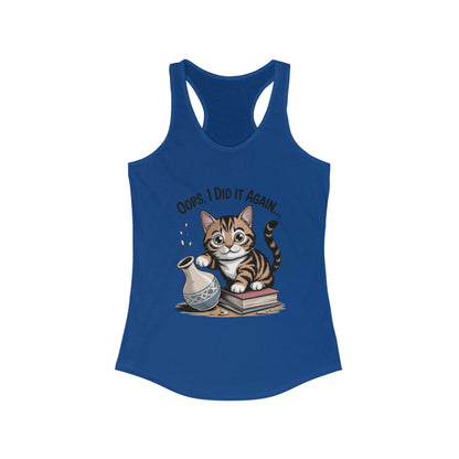 Cute Cat Oops I Did It Again Tank Top, Pet Lover Apparel, Funny Cat Shirt, Gifts for Cat Lovers, Summer Fashion Top
