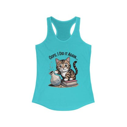 Cute Cat Oops I Did It Again Tank Top, Pet Lover Apparel, Funny Cat Shirt, Gifts for Cat Lovers, Summer Fashion Top