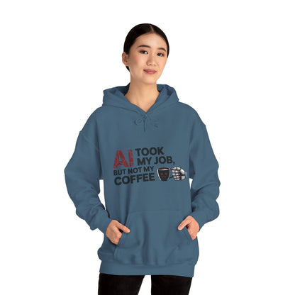Women's AI Coffee Hoodie, Funny Robot Humor Pullover, Geek Job Joke Sweatshirt Gift, Sarcastic Work Shirt, Office Humor