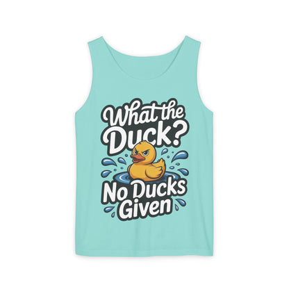 Funny Duck Tank Top for Summer - No Ducks Given Tee - What The Duck Mens T-Shirt - Sarcastic Rubber Duck Graphic, Humor Gift For Him