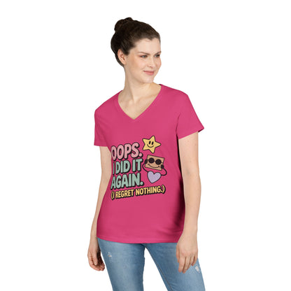 Oops! I Did It Again Ladies' V-Neck T-Shirt, Fun Casual Tee, Perfect Gift, Casual Statement Wear, Positive Message Women's T-Shirt