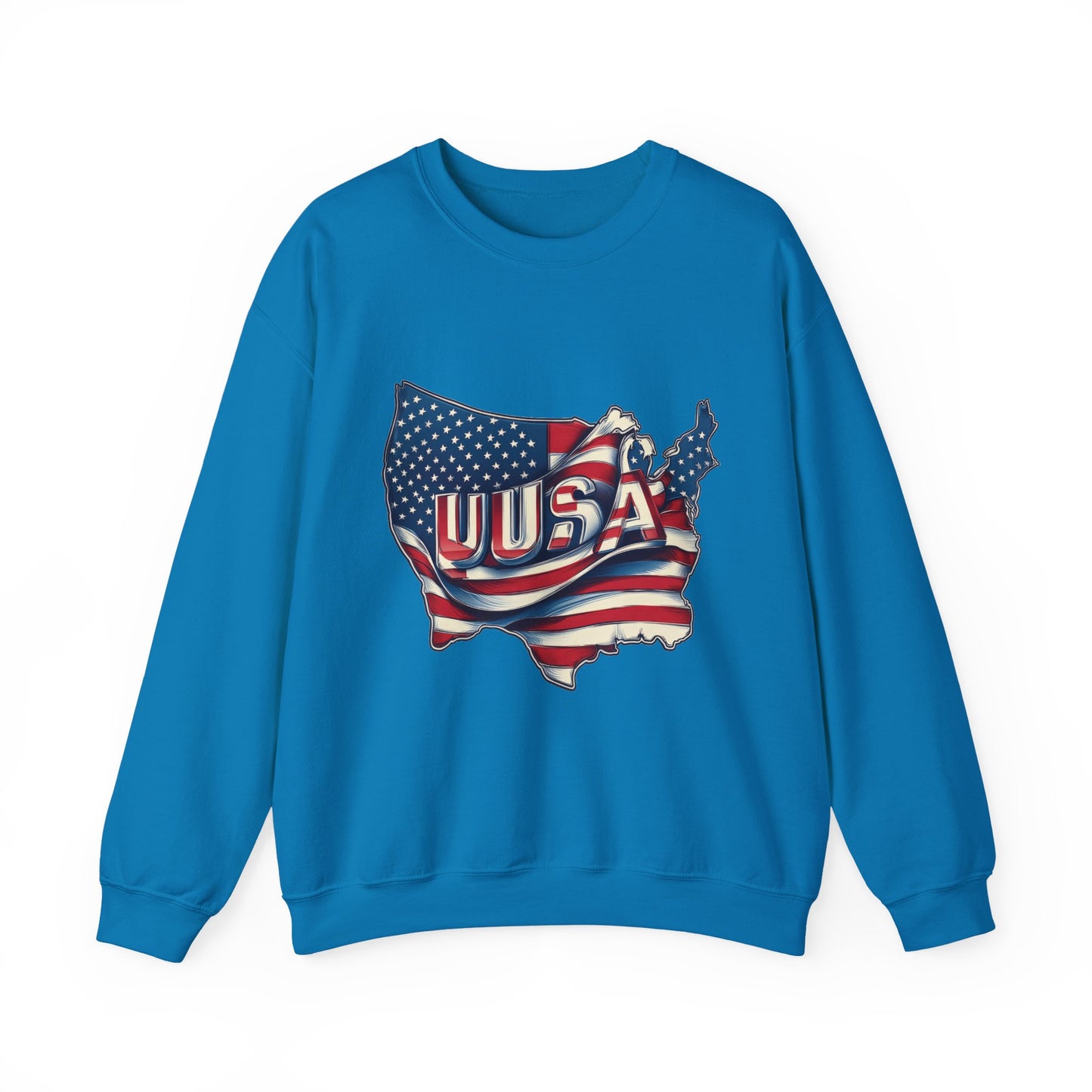 Patriotic USA Crewneck Sweatshirt, Unisex Sweatshirt, American Flag Apparel, Casual Comfort, Great for Independence Day and Holidays