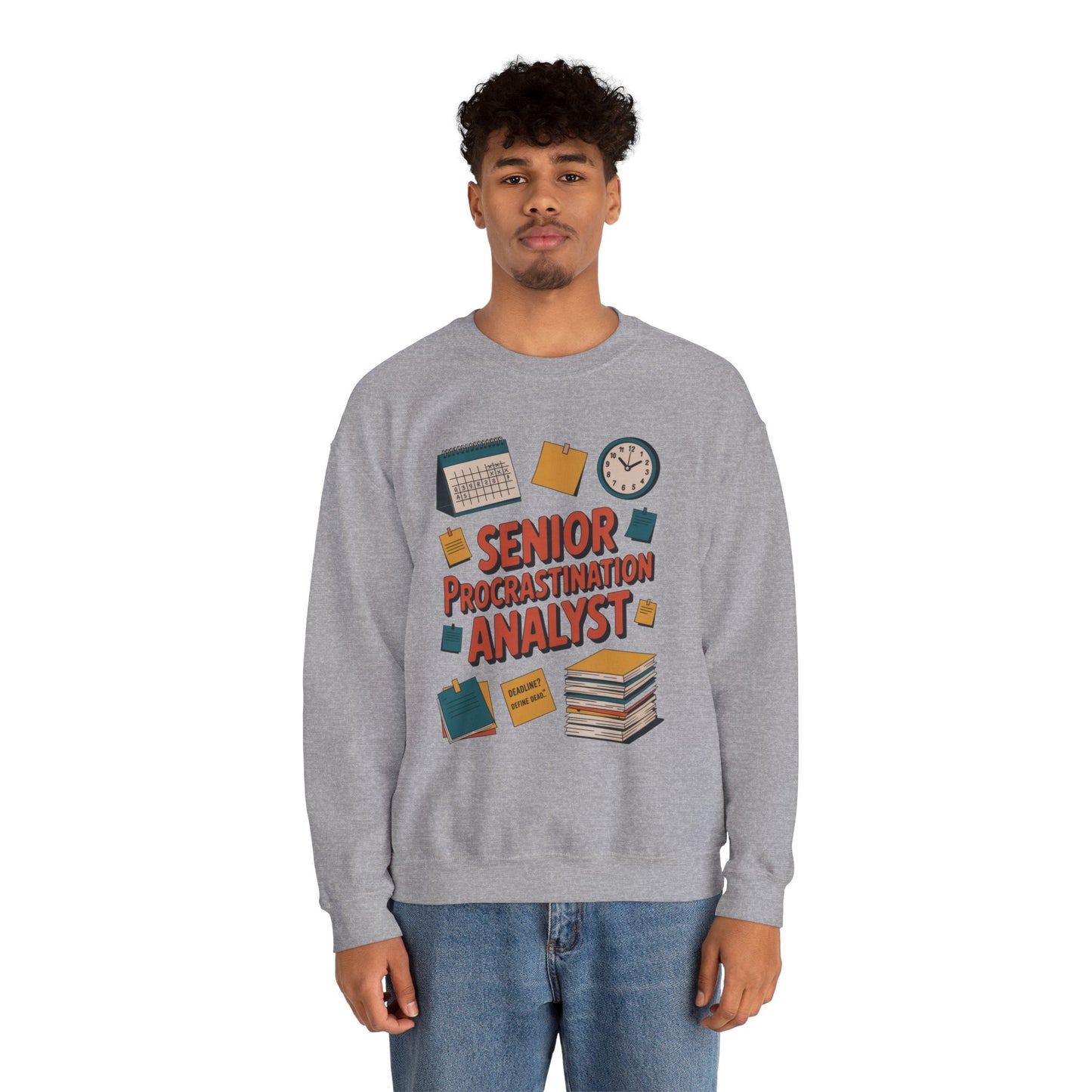 Senior Procrastination Analyst Sweatshirt, Gift for Graduates, Office Humor Apparel, Meme Sweatshirt, Casual Wear, Motivation Humor Apparel