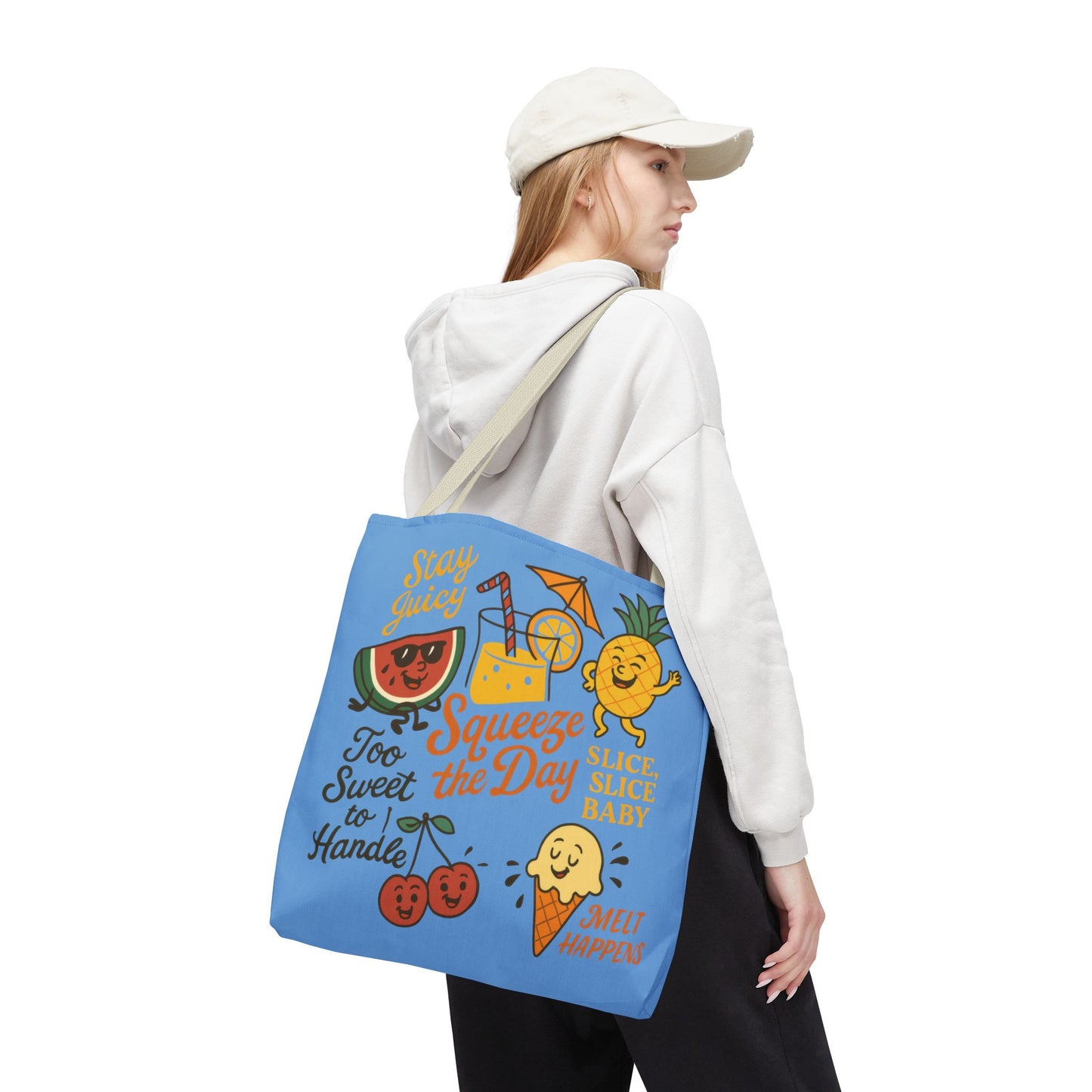 Juicy Summer Tote Bag, Fun Beach Carryall, Perfect for Grocery Shopping, Reusable Market Tote, Cute Gift for Fruit Lovers, Large Tote Bag