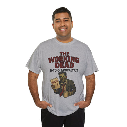 The Working Dead 9-to-5 Apocalypse Men's T-Shirt, Funny Horror Office Zombie Tee, Halloween Zombie Top, Work Humor Sweatshirt