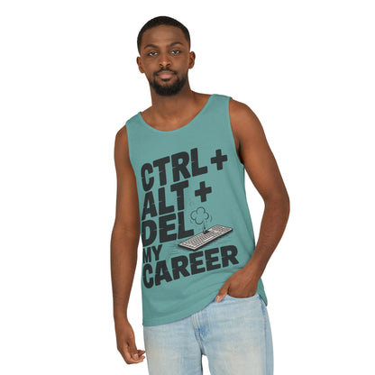 Ctrl Alt Del My Career Men's Tank Top, Funny Geek Sarcastic Office Humor Summer Shirt
