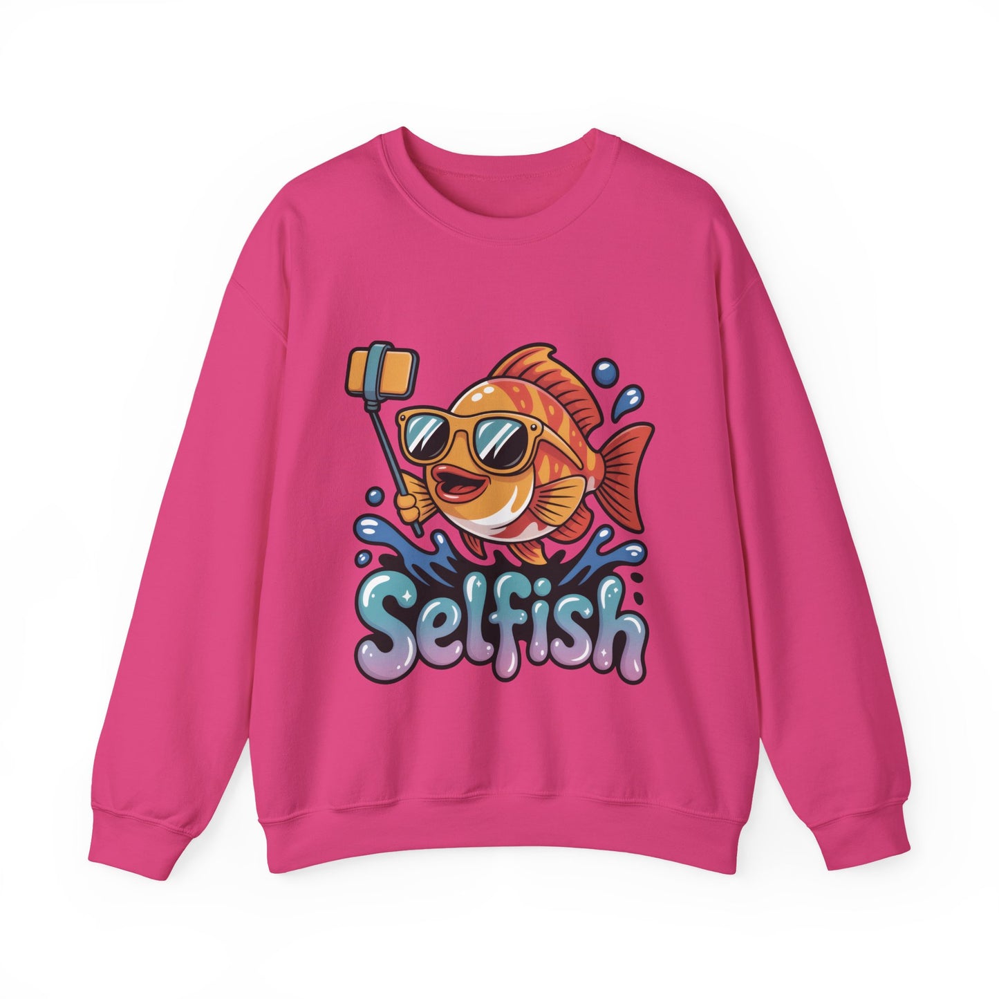 Selfish Womens Sweatshirt, Funny Selfie Pullover, Cute Ocean Pun Sweater, Playful Sea Life Gift, Fun Gift for Fish Lovers, Fishing Apparel