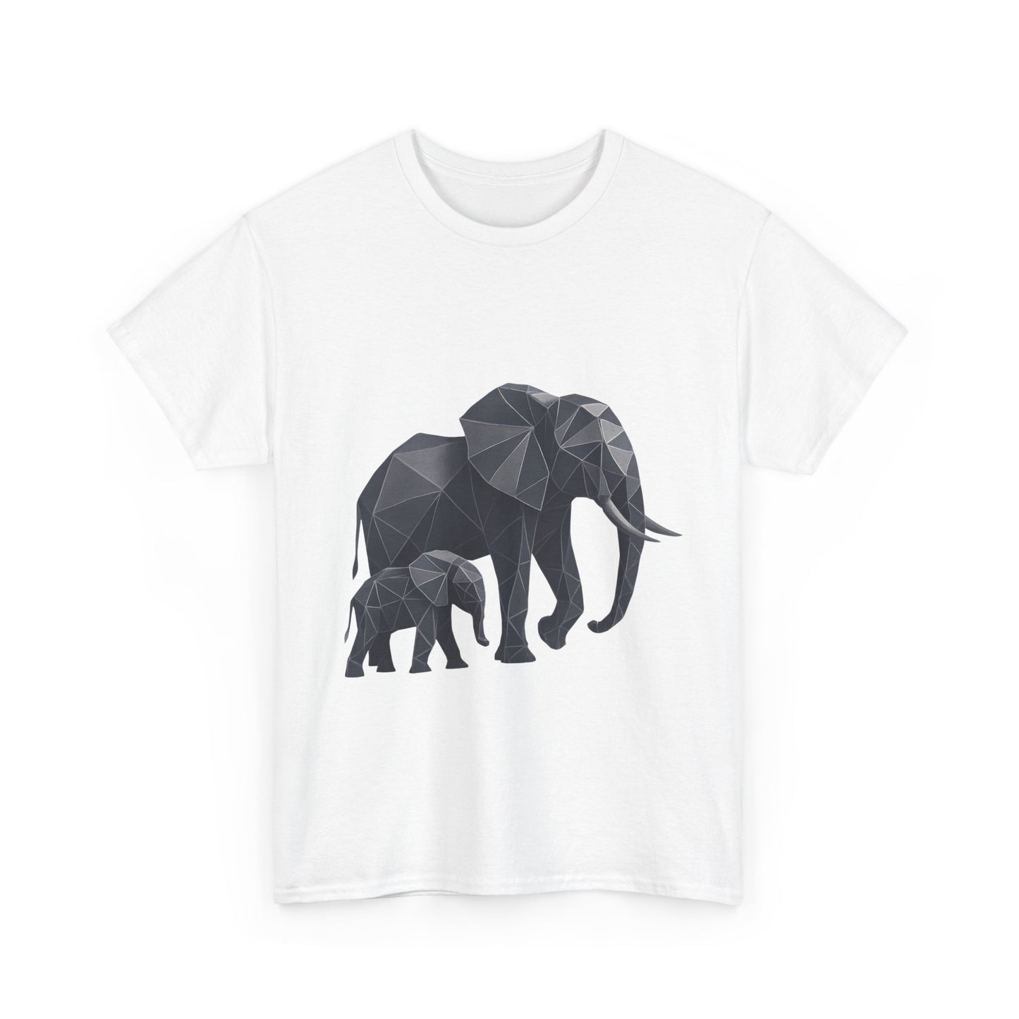 Geometric Elephant Tee - Minimalist Art Shirt, Nature Lover Gift, Animal Print T-Shirt, Unisex Cotton Tee, Eco-Friendly Wear