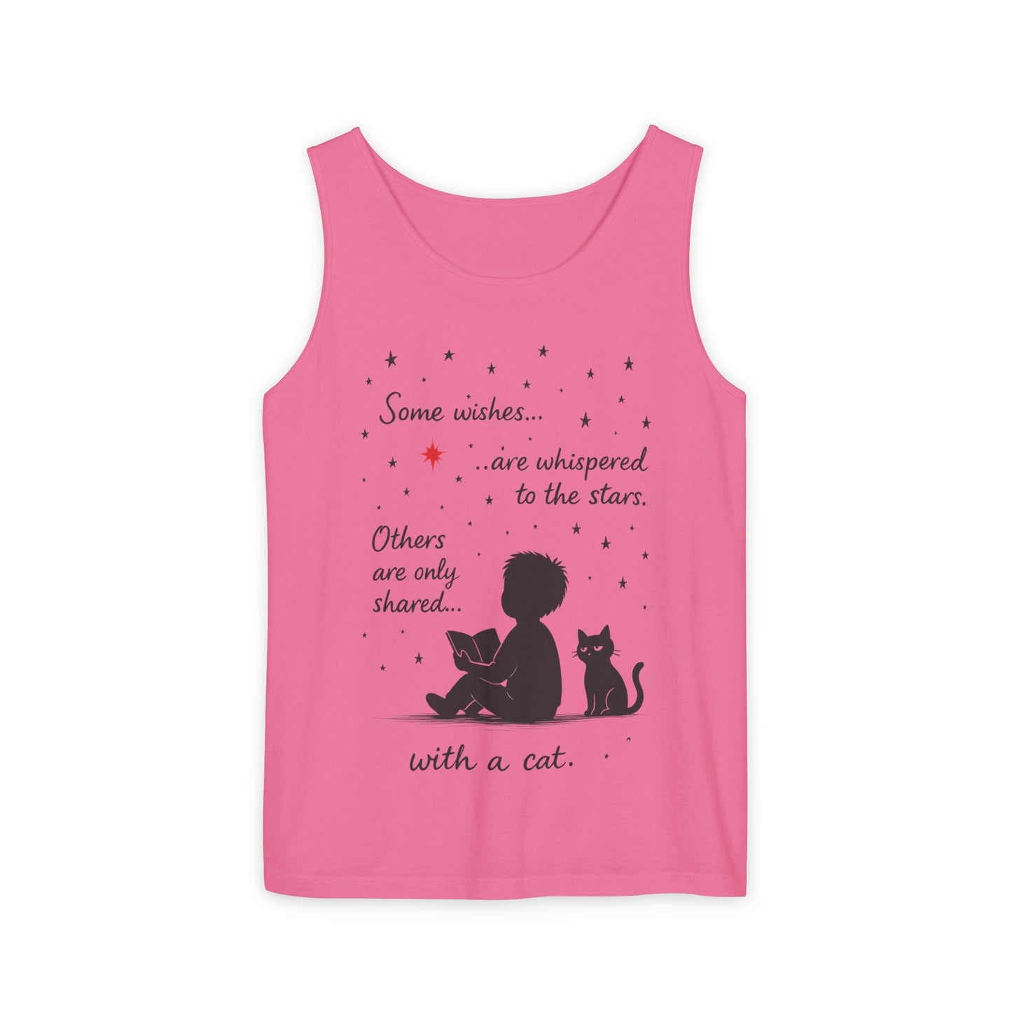 Whimsical Cat Lover's Tank Top, Inspirational Quote Top, Womens Garment-Dyed Summer Shirt, Gifts for Cat Moms, Casual Wear, Pet [...]