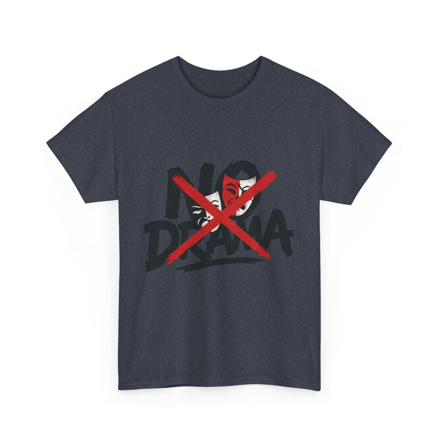 No Drama Unisex Heavy Cotton Tee, Casual Shirt, Gift for Friends, Relaxed Fit, Comfort Wear, Everyday Style