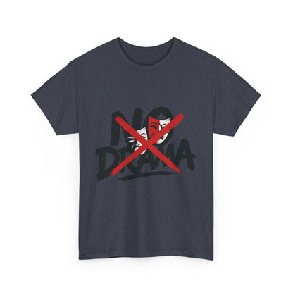 No Drama Unisex Heavy Cotton Tee, Casual Shirt, Gift for Friends, Relaxed Fit, Comfort Wear, Everyday Style
