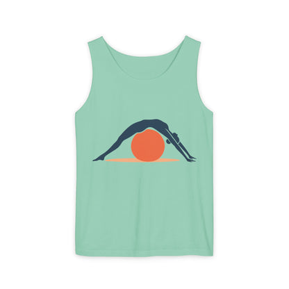 Womens Garment-Dyed Tank Top, Womens Pilates Tank Top, Yoga Fitness Graphic Top, Cute Workout Activewear Shirt