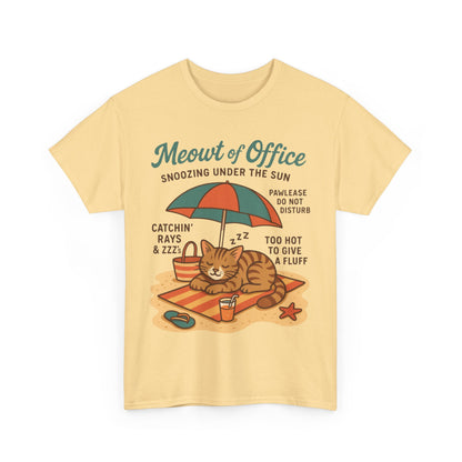 Cat Shirt, Cute Beach Cat Womens T-Shirt, Funny Summer Vacation Tee, Lazy Cat Humor Gift, Cat Lover T-Shirt, Vacation Humor Tee