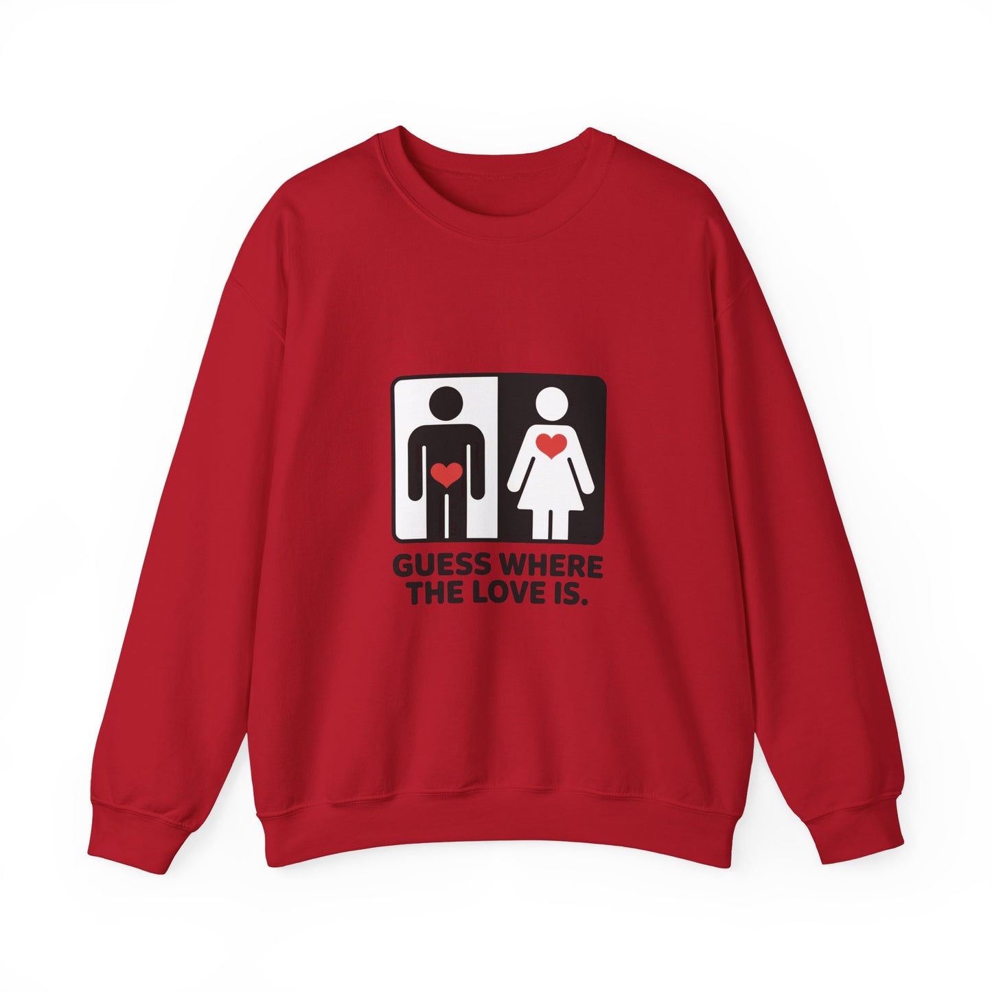 GuesWhere the Love Is Sweatshirt, Couples Gift, Valentines Day Apparel, Matching Sweatshirt, Relationship Sweatshirt, Love Joke Graphic