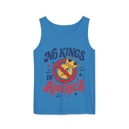 No Kings in America Tank Top - Funny Patriotic Anti Monarchy Sleeveless Shirt - USA Freedom Top, Unisex Summer Apparel, USA Independence Day