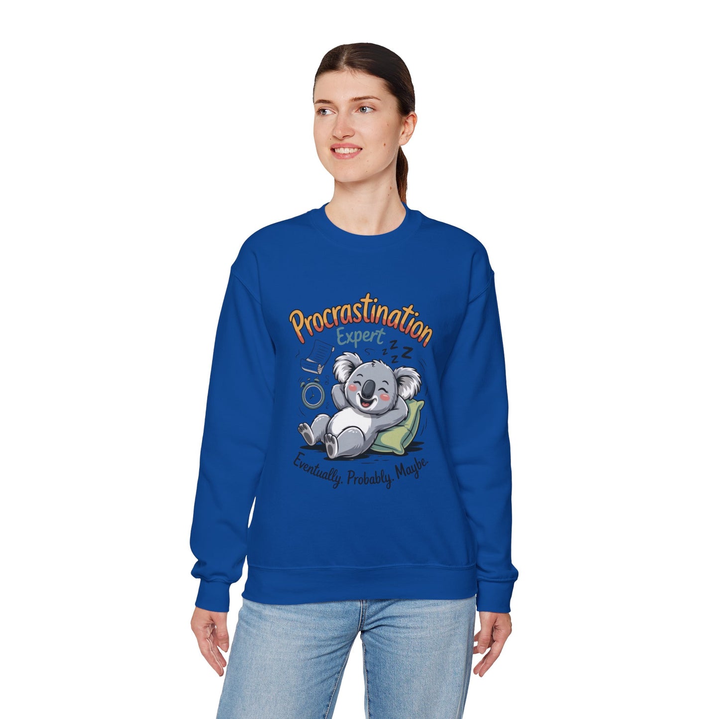 Procrastination Expert Womens Sweatshirt, Funny Crewneck, Cozy Gift for Students, Lazy Day Apparel, Womens Sweatshirt for Relaxation