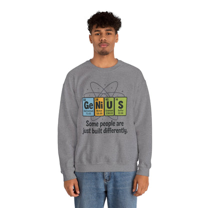Funny Mens Genius Sweatshirt, Periodic Table Nerd Pullover, Smart Science Gift for Him, Genius Sweatshirt,  Science Lovers Gift