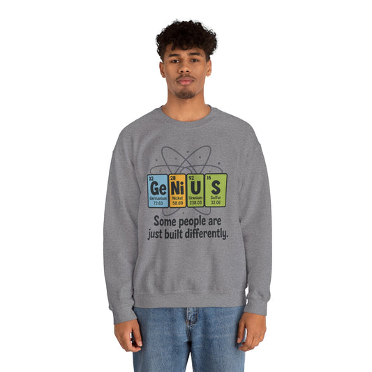 Funny Mens Genius Sweatshirt, Periodic Table Nerd Pullover, Smart Science Gift for Him, Genius Sweatshirt,  Science Lovers Gift