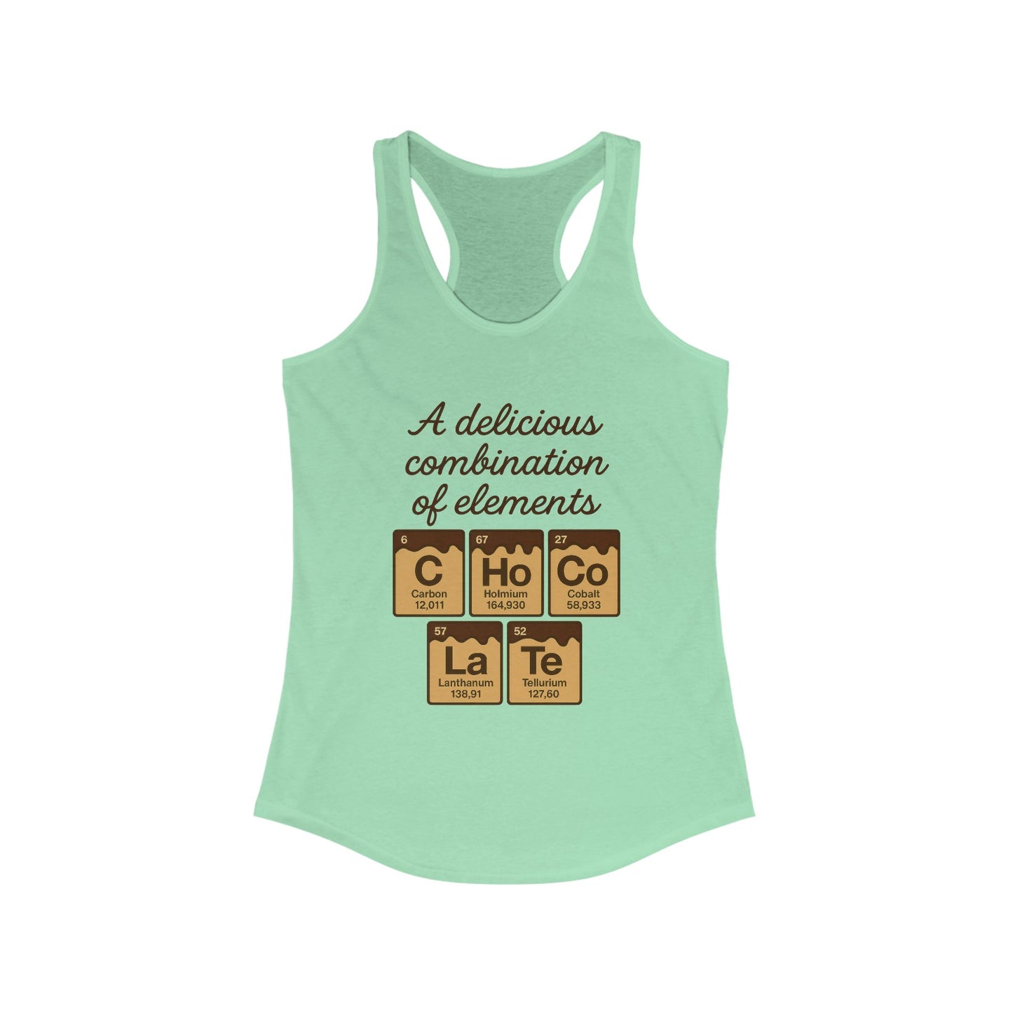 Chemical Elements Racerback Tank, Cute Exercise Top, Gym Shirt, Science Gift, Women's Workout Clothing