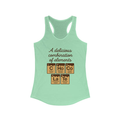 Chemical Elements Racerback Tank, Cute Exercise Top, Gym Shirt, Science Gift, Women's Workout Clothing