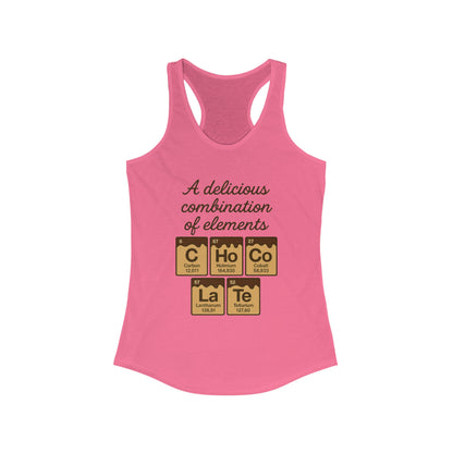 Chemical Elements Racerback Tank, Cute Exercise Top, Gym Shirt, Science Gift, Women's Workout Clothing