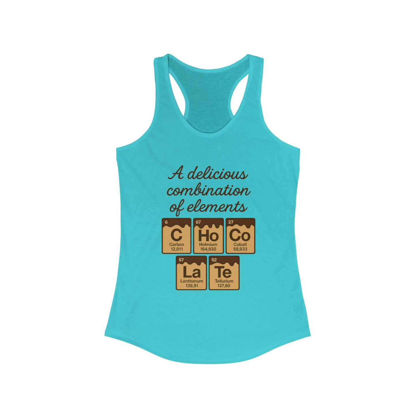 Chemical Elements Racerback Tank, Cute Exercise Top, Gym Shirt, Science Gift, Women's Workout Clothing