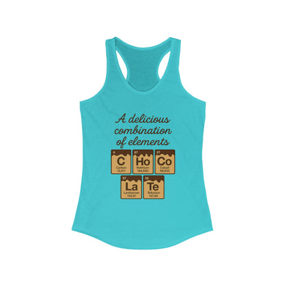 Chemical Elements Racerback Tank, Cute Exercise Top, Gym Shirt, Science Gift, Women's Workout Clothing