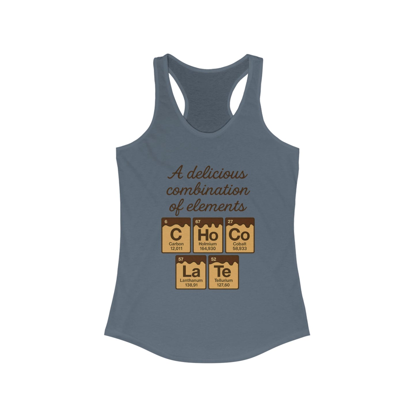 Chemical Elements Racerback Tank, Cute Exercise Top, Gym Shirt, Science Gift, Women's Workout Clothing