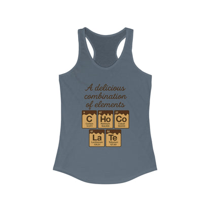 Chemical Elements Racerback Tank, Cute Exercise Top, Gym Shirt, Science Gift, Women's Workout Clothing