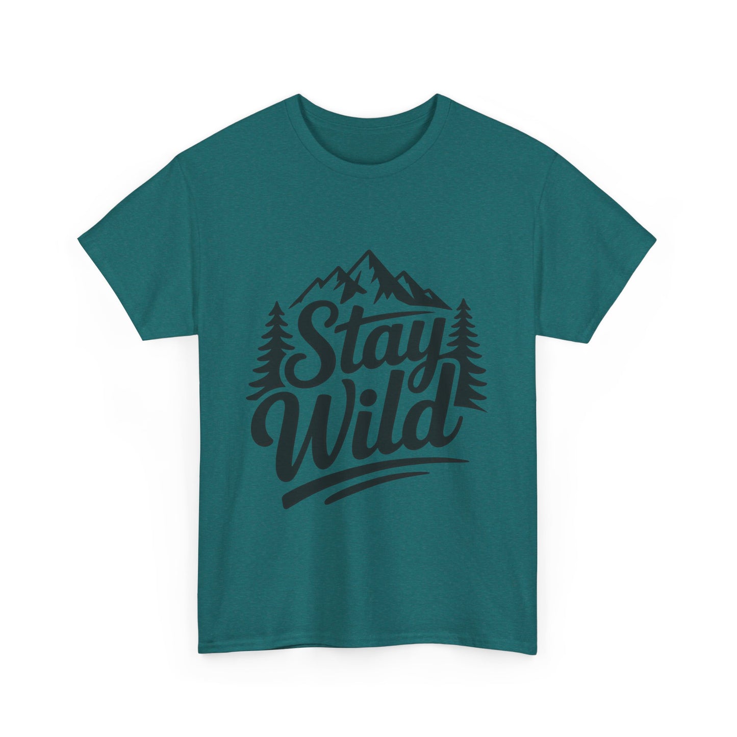 Stay Wild Adventure Tee, Unisex Heavy Cotton Tee for Nature Lovers, Camping, Hiking, Gifts for Outdoorsy Friends, Nature Graphic Tee