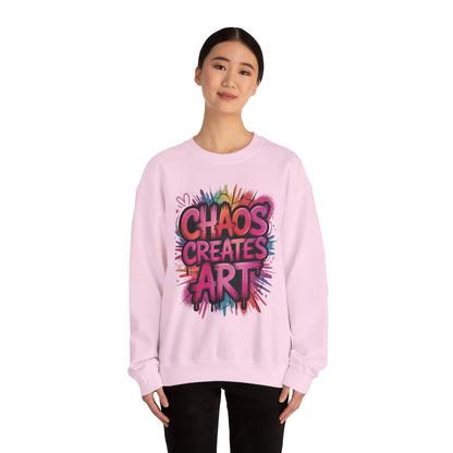 Women's Heavy Blend™ Crewneck Sweatshirt, Chaos Creates Art Graffiti Sweatshirt, Streetwear Sweatshirt