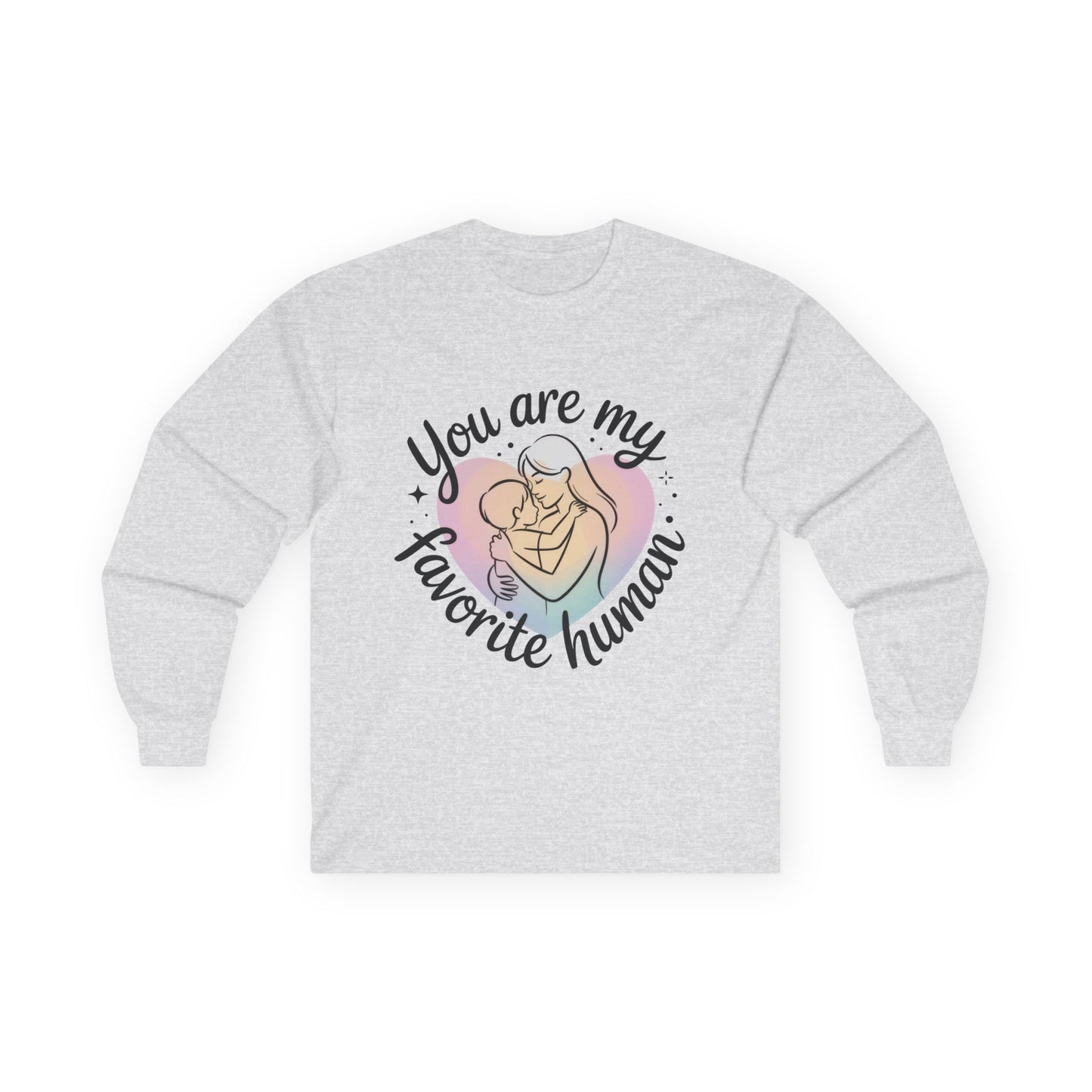You Are My Favorite Human Mom and Baby Shirt, Unisex Ultra Cotton Long Sleeve Tee, Mother's Day Gift, Cute Heart Design