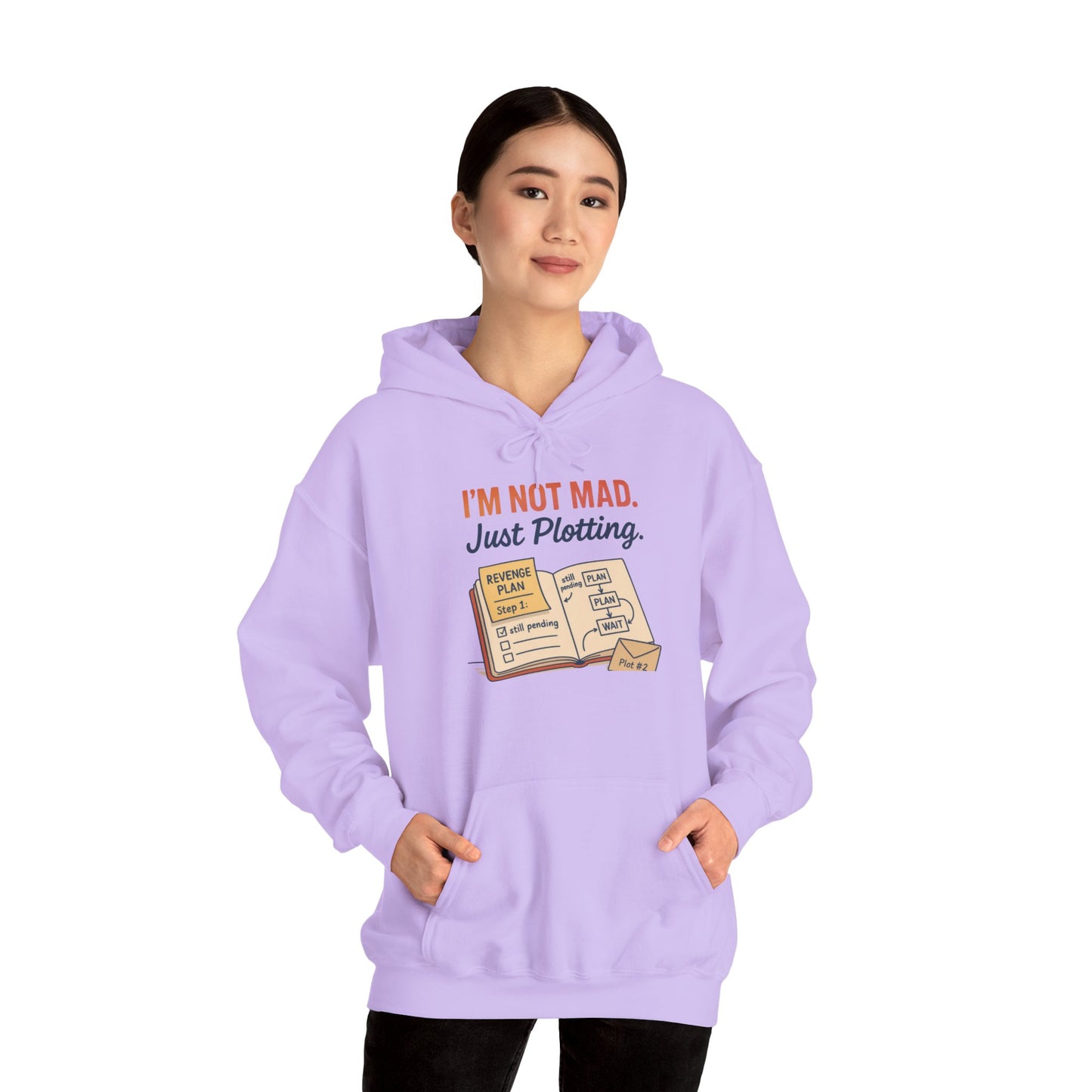 Sarcastic Womens Hoodie, Im Not Mad Just Plotting, Funny Passive Aggressive Sweatshirt Gift, Plotting Humor Hooded Womens Sweatshirt