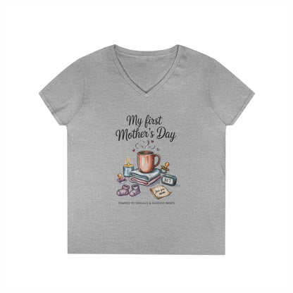 My First Mother's Day V-Neck T-Shirt, Cute Maternity Gift, Mother's Day Shirt, New Mom Outfit, Baby Shower Tee, New Mom Gift Tee