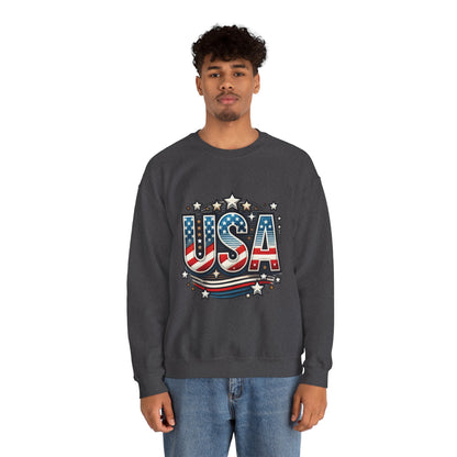 USA Pride Crewneck Sweatshirt, Comfortable Unisex Top, Great for Fourth of July, Independence Day, Everyday Wear, Cozy Gift