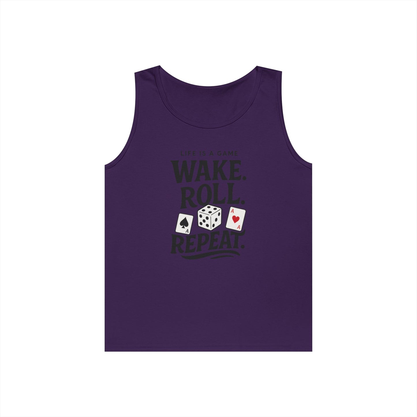 Game Themed Tank Top, Casual Tee, Gift for Gamers, Fun Workout Top, Funny Dice & Cards Shirt, Unisex Gambling Gift