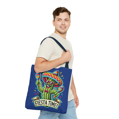 Fiesta Time Cactus Tote Bag, Funny Mexican Party Gift, Sombrero Maracas Print, Cinco de Mayo Bag, Summer Festival Tote, Beach Bag, Shopping