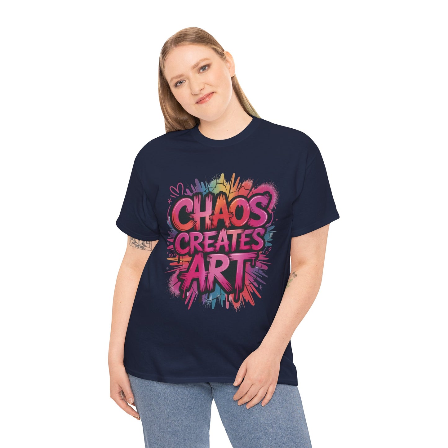 Chaos Creates Art Colorful Graffiti Womens Graphic Tee, Graffiti Shirt, Streetwear Tee